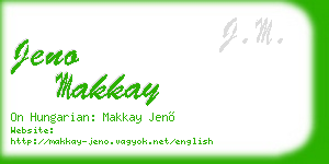 jeno makkay business card